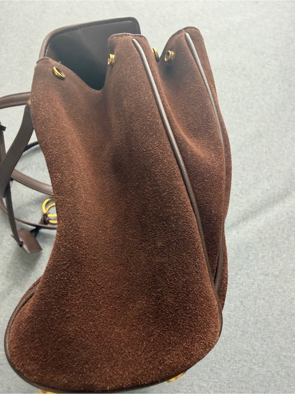 Suede Leather Tote Bag Frosted Cowhide High-Grade Capacity Shoulder Bag - Picture 9 of 10
